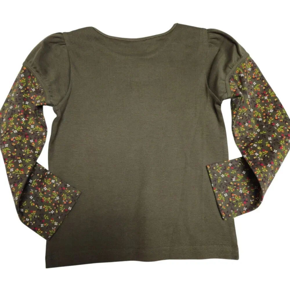 Vintage Gymboree Long Sleeved Top Size 5 Green Floral Primrose Line Y2K NWT